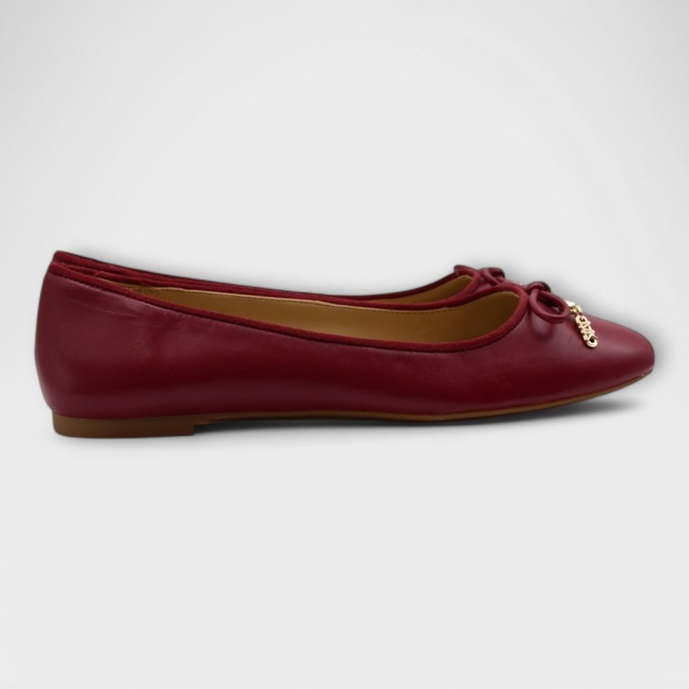 Michael Kors Womens Nori Leather  Red Slip On Ballet Flats Size 7M